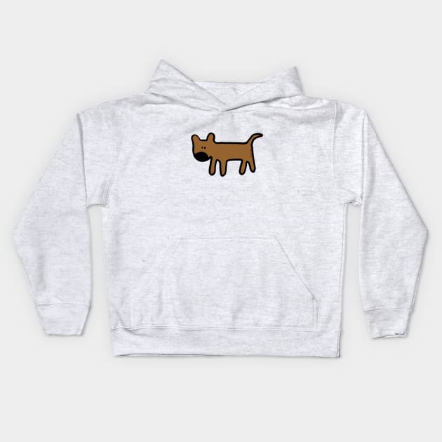 big nose brown dog Kids Hoodie by cartoonygifts